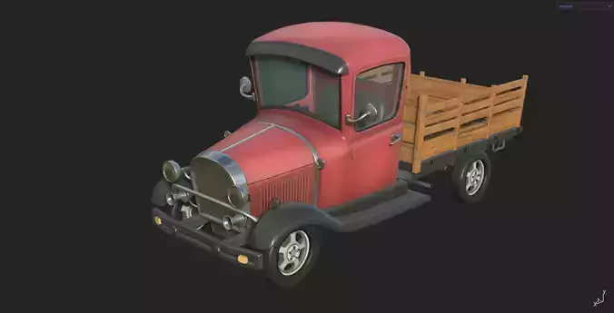 Stylized Truck Low-poly 3D model