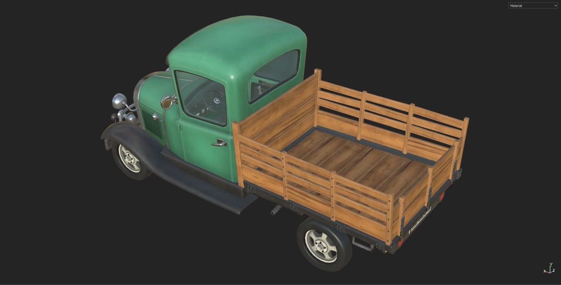 Stylized Truck Low-poly 3D model_14