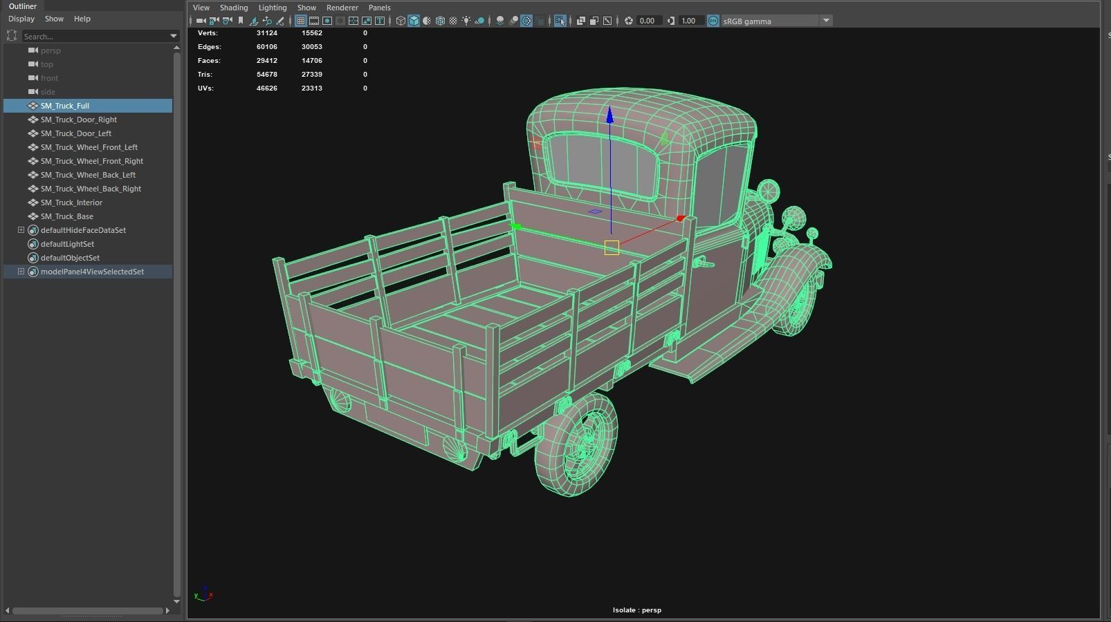 Stylized Truck Low-poly 3D model_18