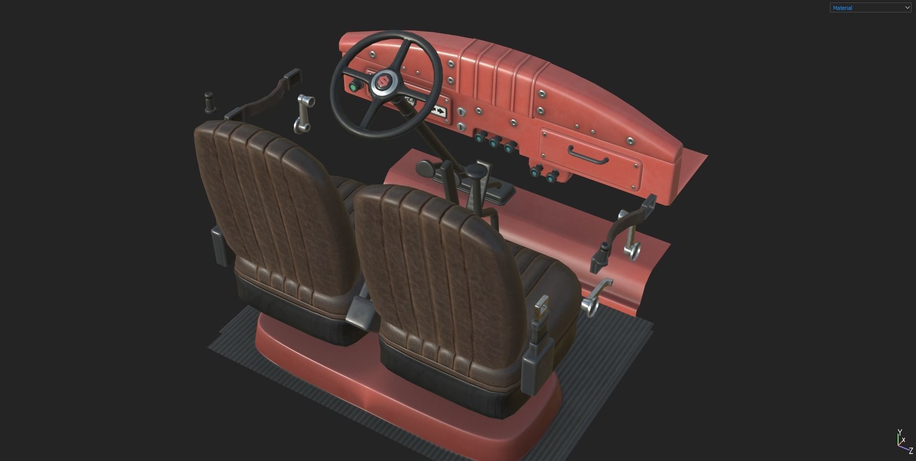 Stylized Truck Low-poly 3D model_9