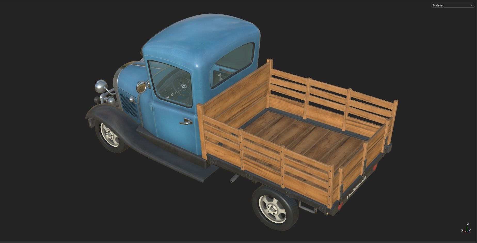 Stylized Truck Low-poly 3D model_15