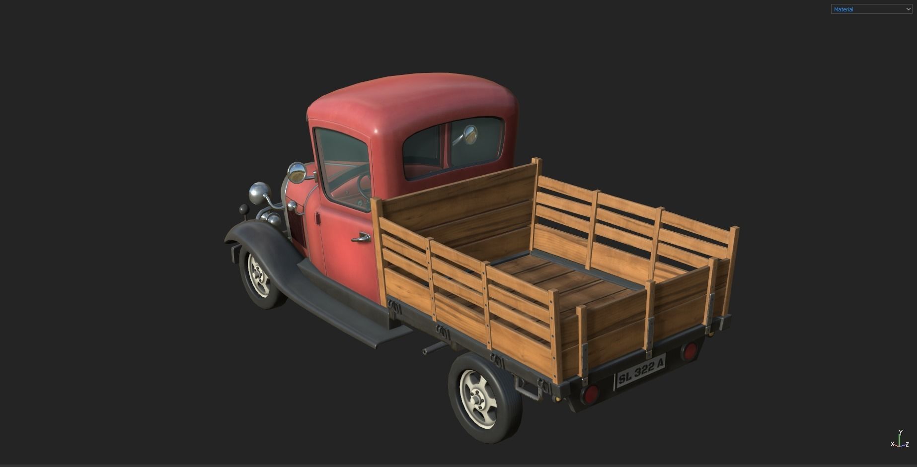 Stylized Truck Low-poly 3D model_1