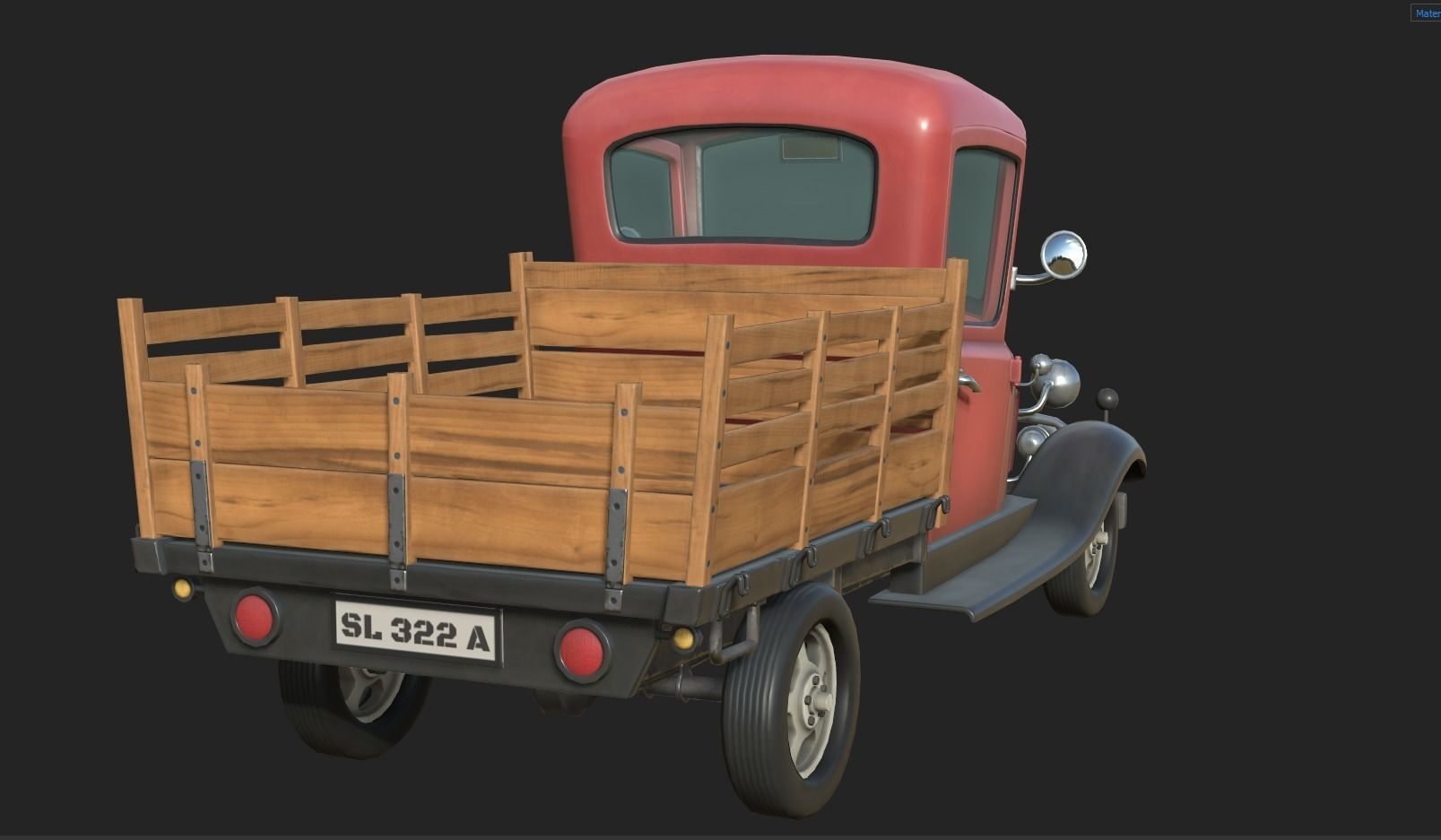 Stylized Truck Low-poly 3D model_3