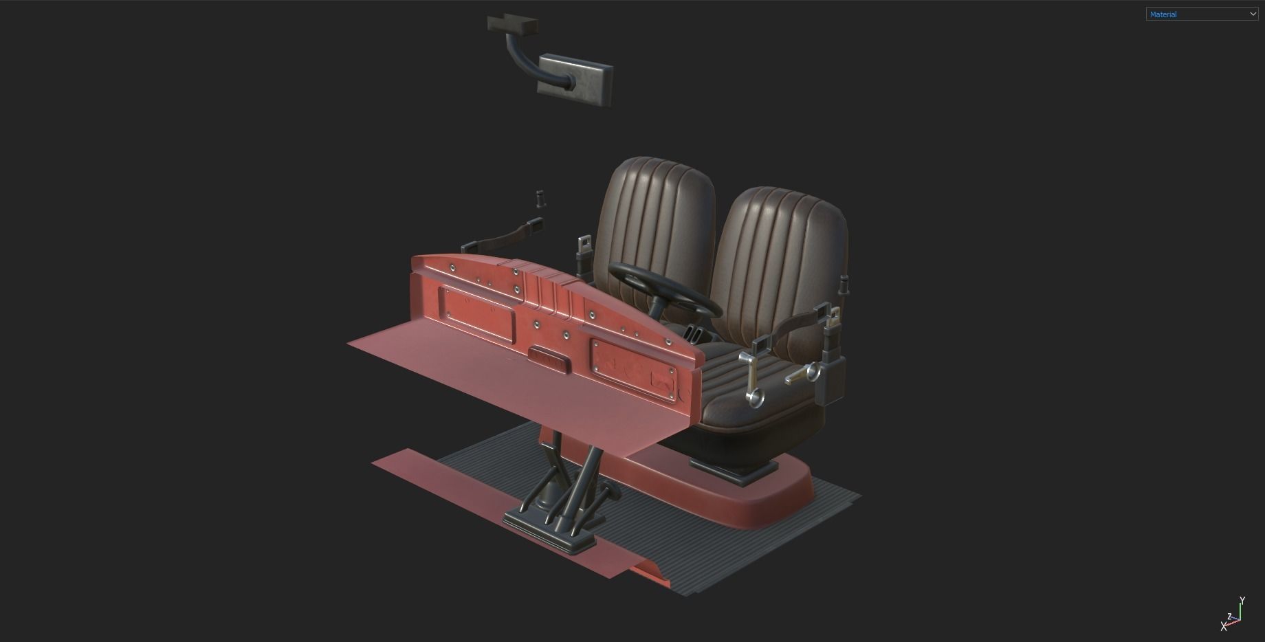 Stylized Truck Low-poly 3D model_10