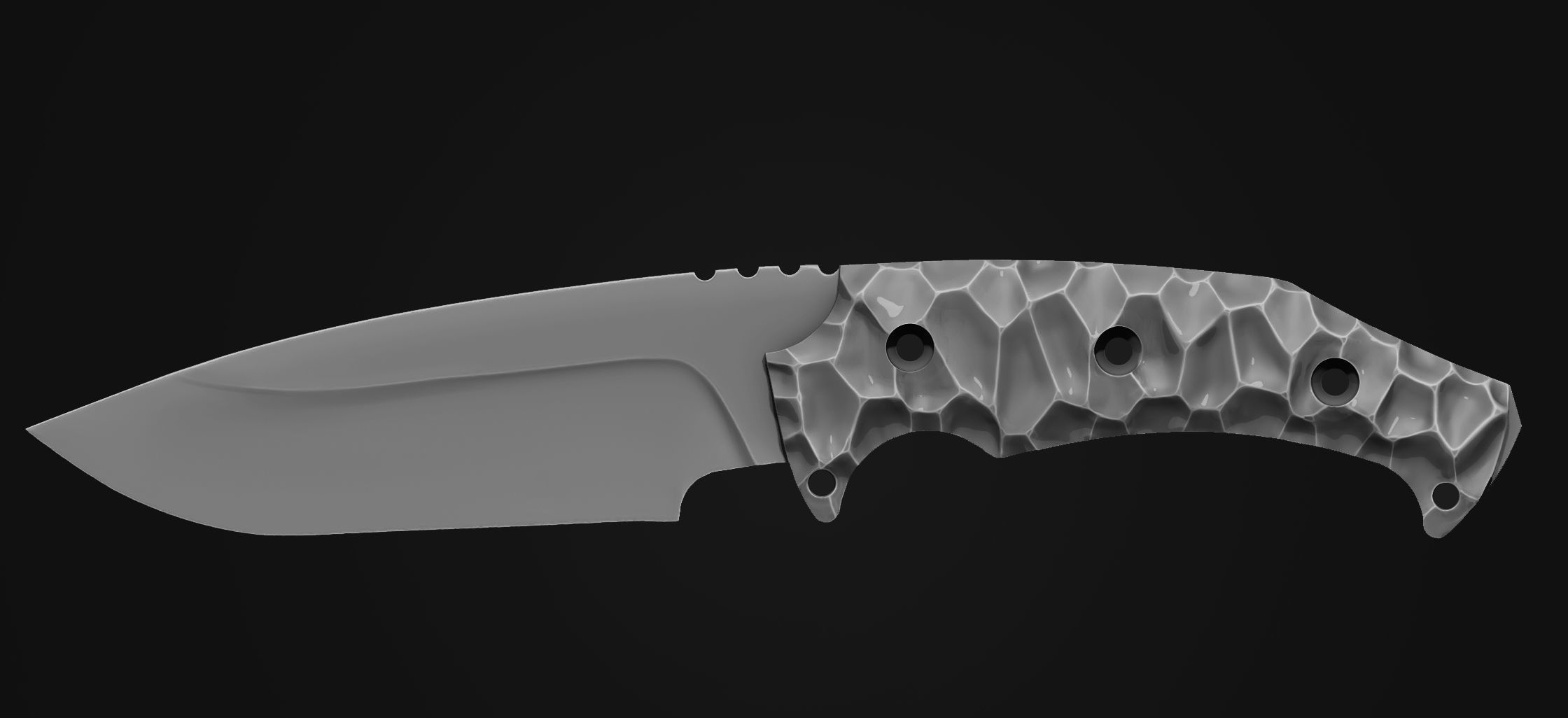 Tactical Combat Knife for Camping Hunting and Gear Collection 3D print model_3