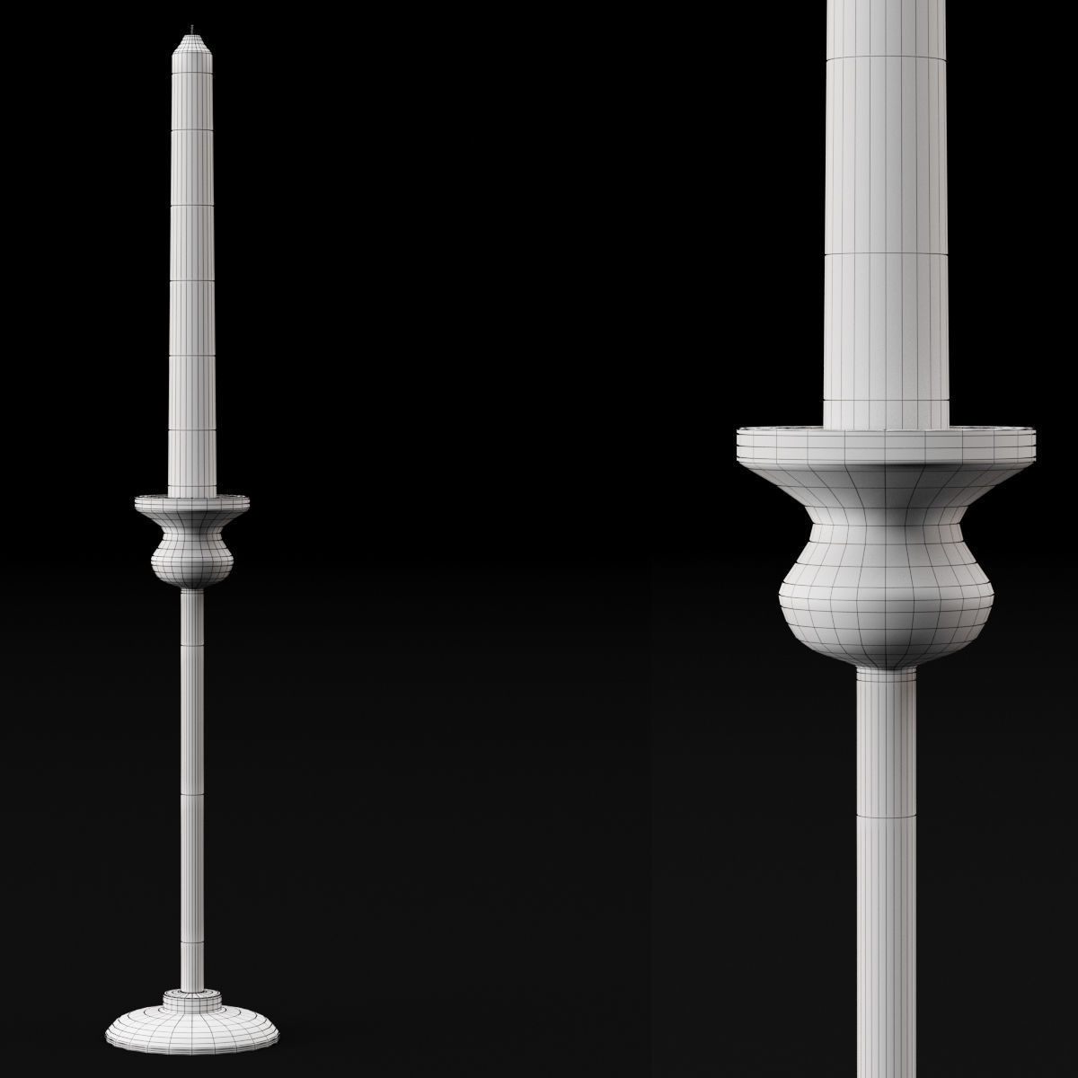 candlestick set 2 candlesticks 3D model_19