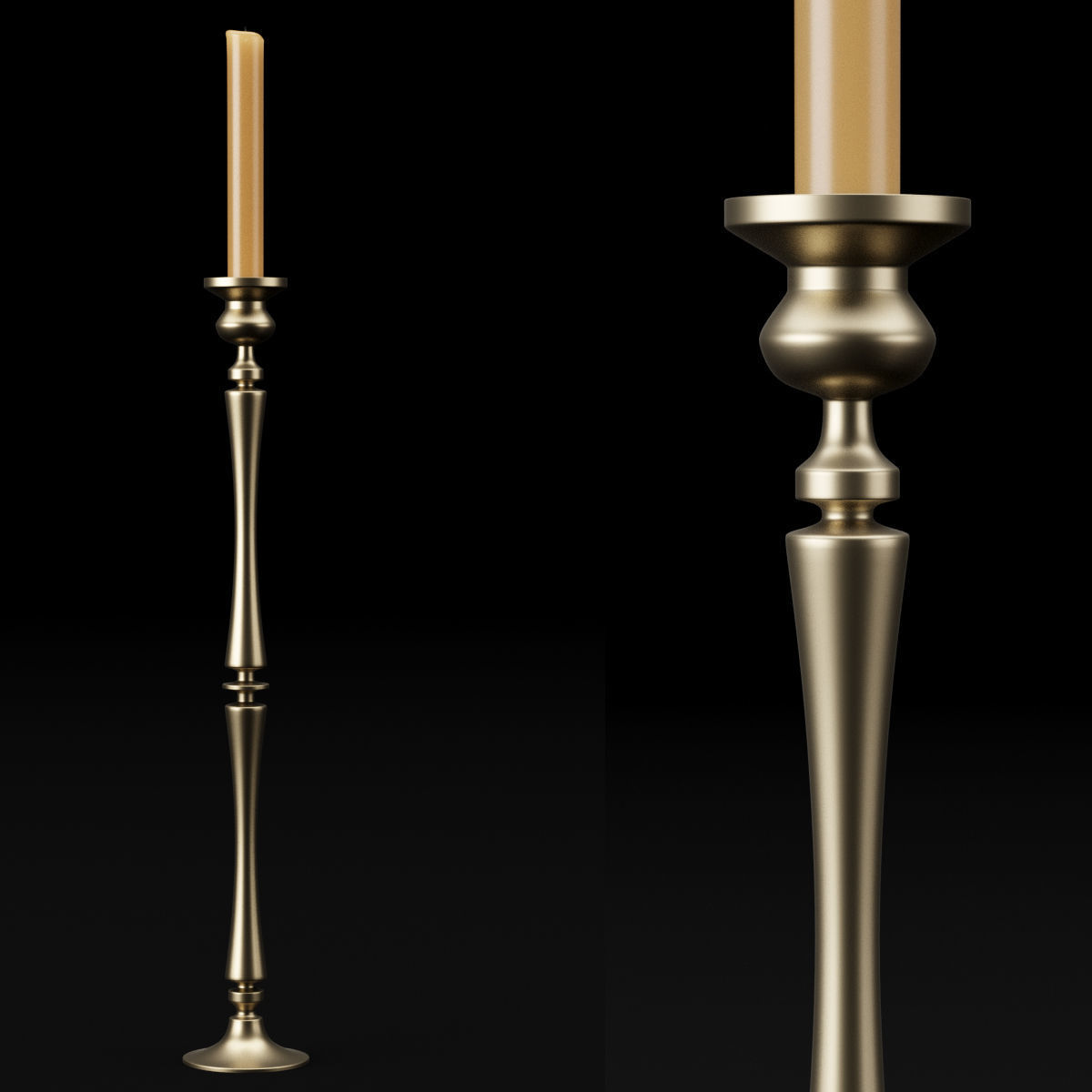 candlestick set 2 candlesticks 3D model_10