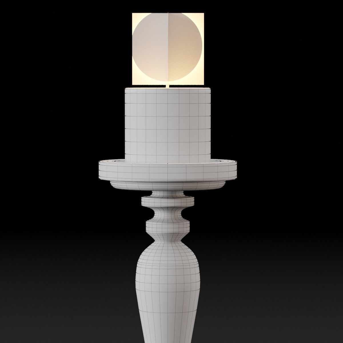 candlestick set 1 three candle holders 3D model_5