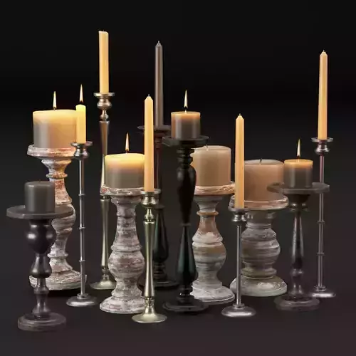 candlestick full set 3D model