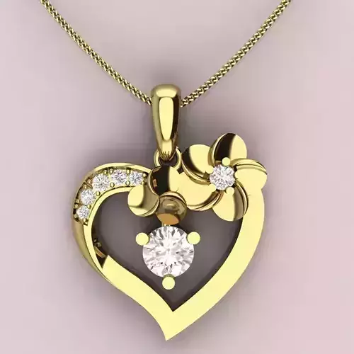 Heart pendent with diamonds