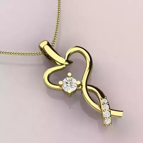 Heart pendent with diamonds