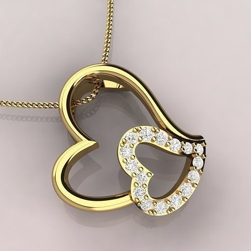 symmetry heart shape pendent  3D print model