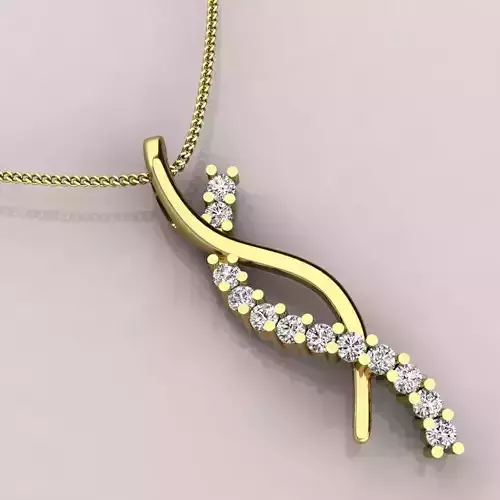 Twisted Ribbon Pendent Round diamonds