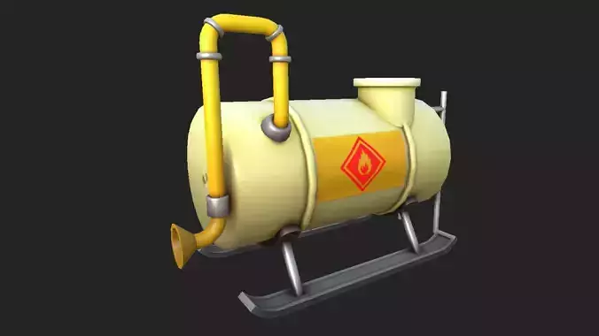Stylized Gas Tank 02 Free low-poly 3D model