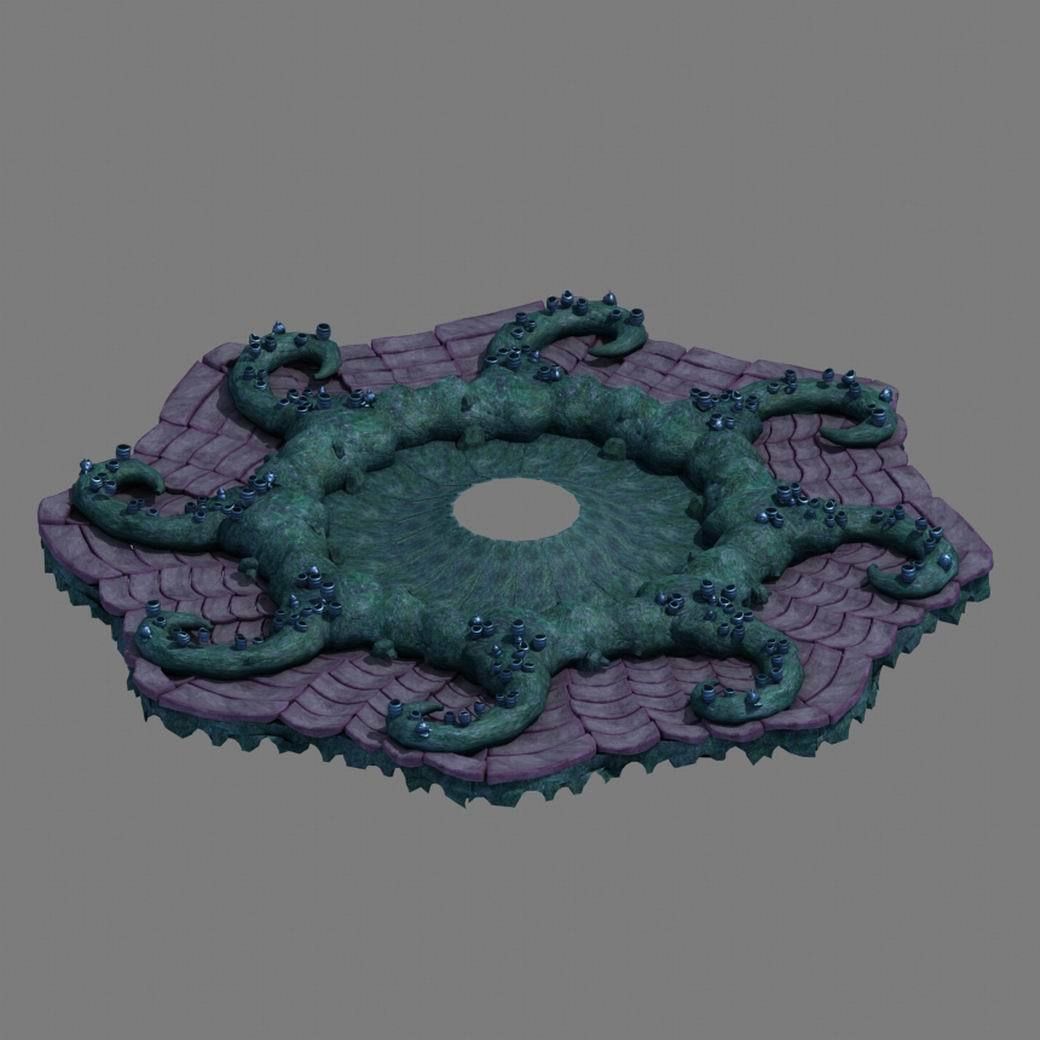 Submarine plant - sea anemone 3D model_1