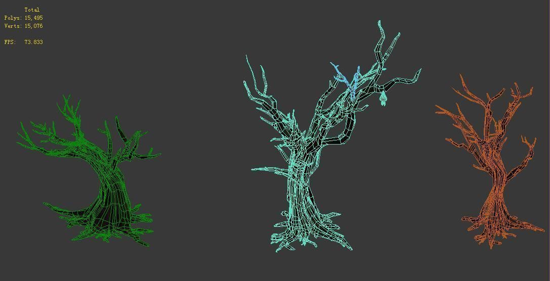 Dark forest - dead tree 01 3D model_6