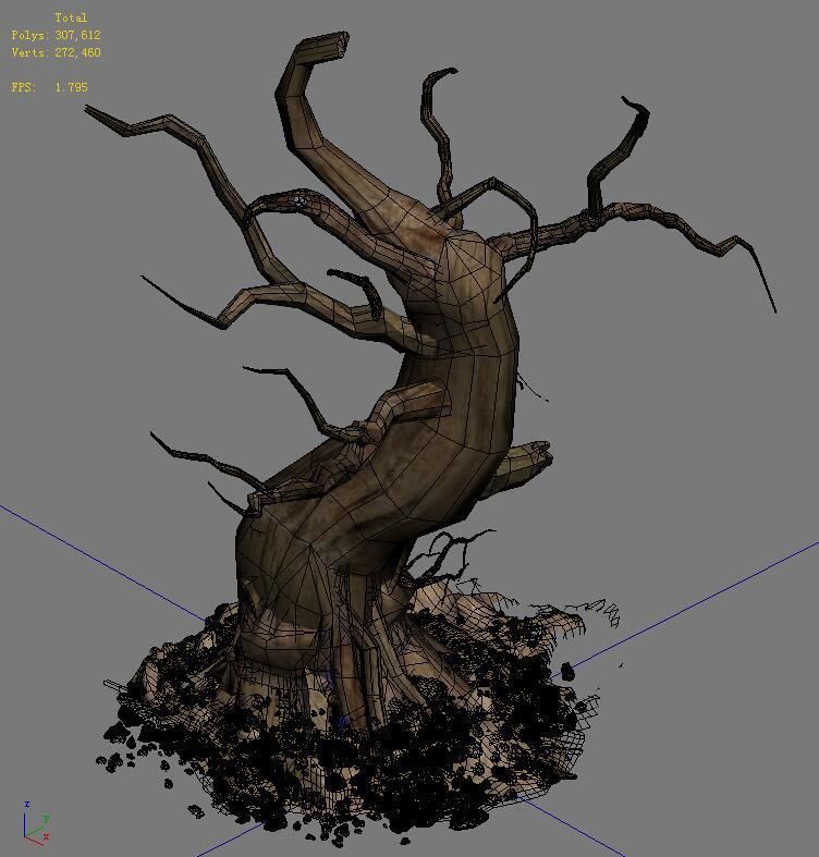 Barracks - desert Dead tree 05 3D model_5