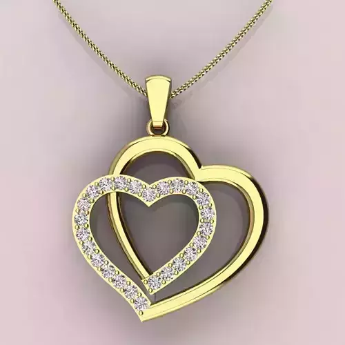 symmetry heart shape pendent bridge connected 