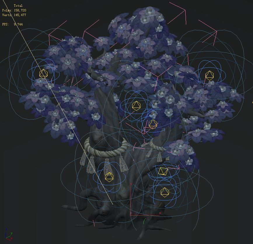 Cartoon hell - soul Flower tree 01 3D model_1