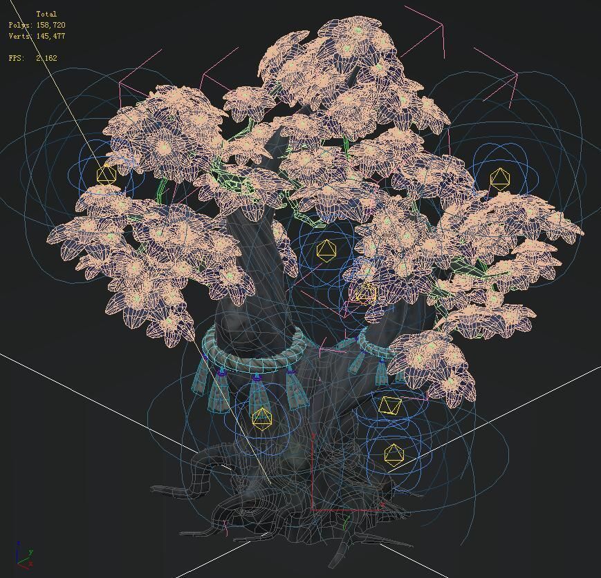 Cartoon hell - soul Flower tree 01 3D model_2