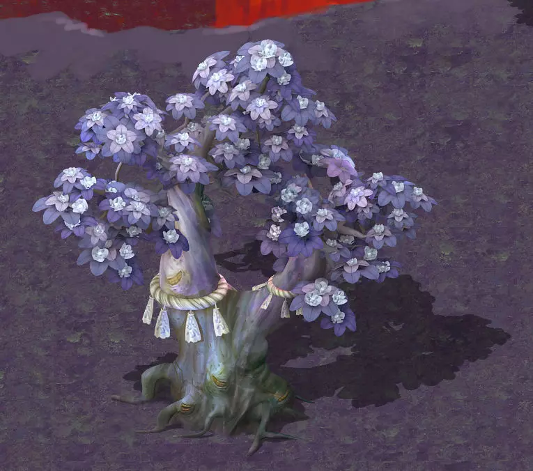 Cartoon hell - soul Flower tree 01 3D model_0