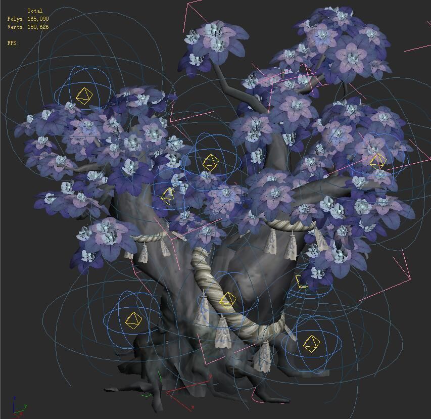 Cartoon hell - soul Flower tree 04 3D model_1