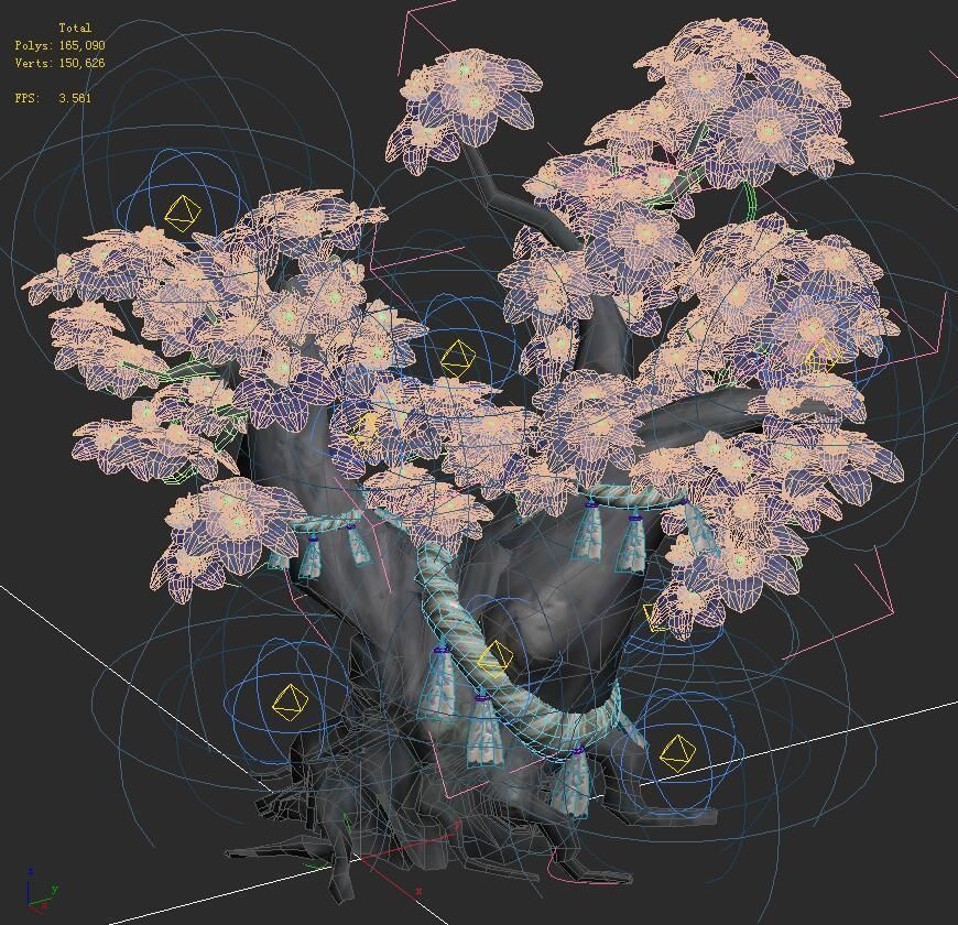 Cartoon hell - soul Flower tree 04 3D model_2