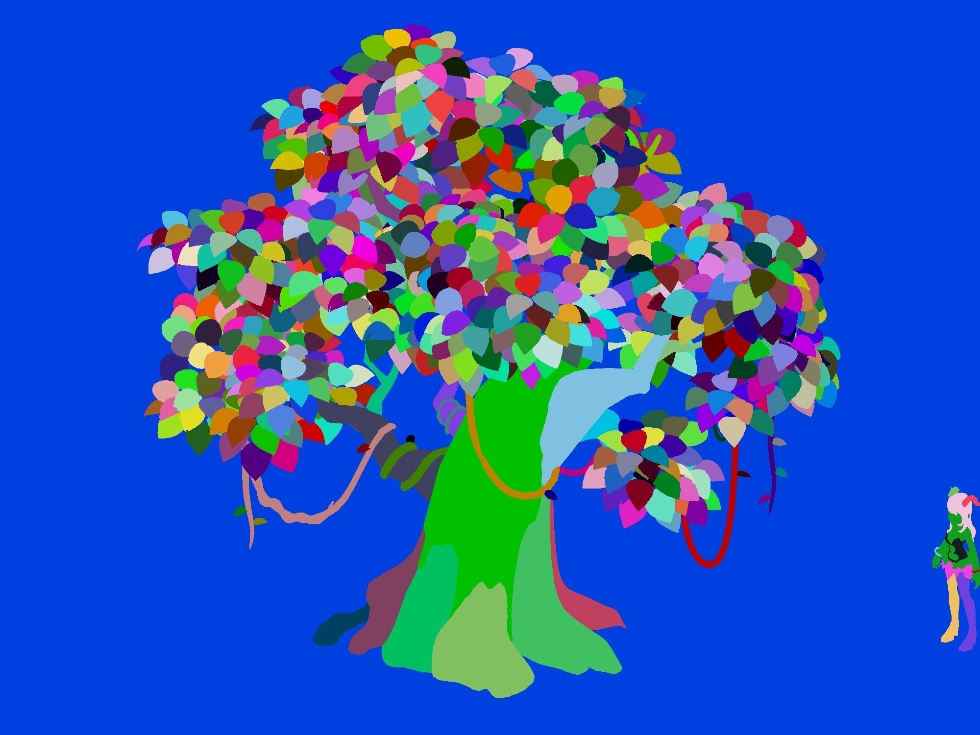 Cartoon forest - big tree 01 3D model_1