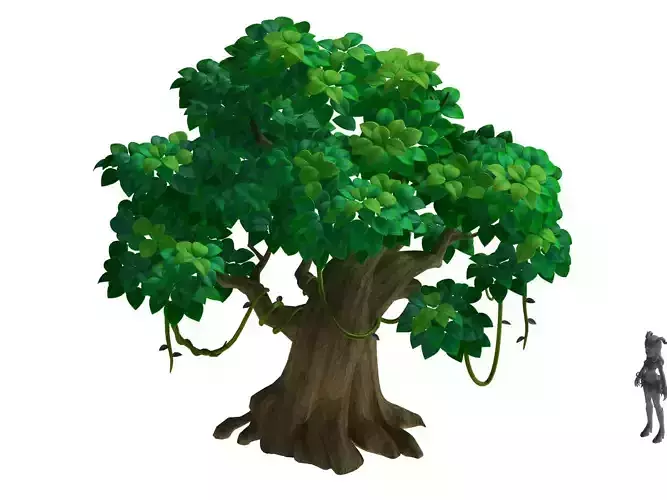 Cartoon forest - big tree 01 3D model