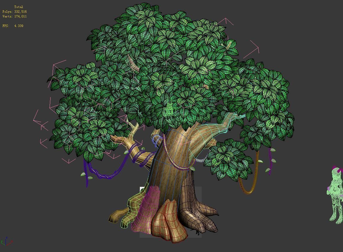 Cartoon forest - big tree 01 3D model_3