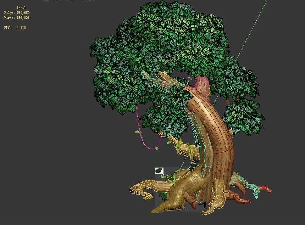 Cartoon forest - big tree 02 3D model_3