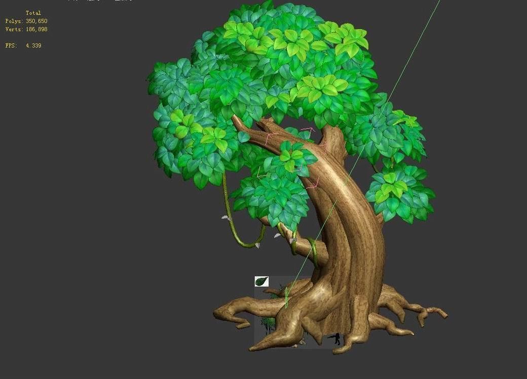 Cartoon forest - big tree 02 3D model_2
