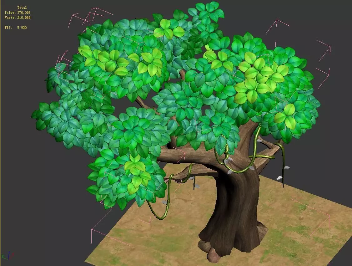 Cartoon Forest - Big Trees 03 3D model