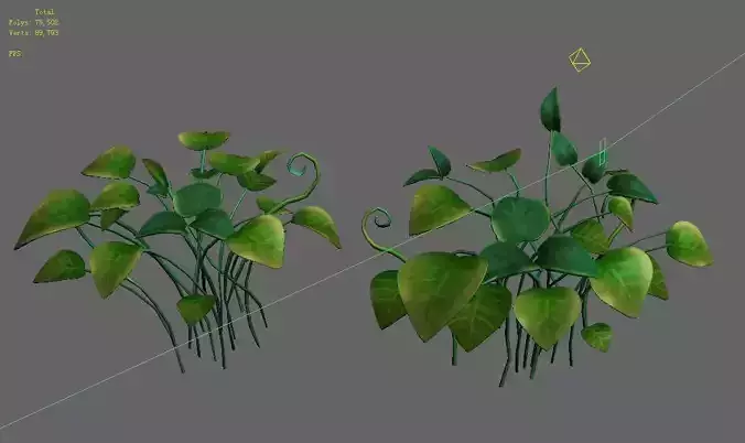 Cartoon forest - tree sea plant 01