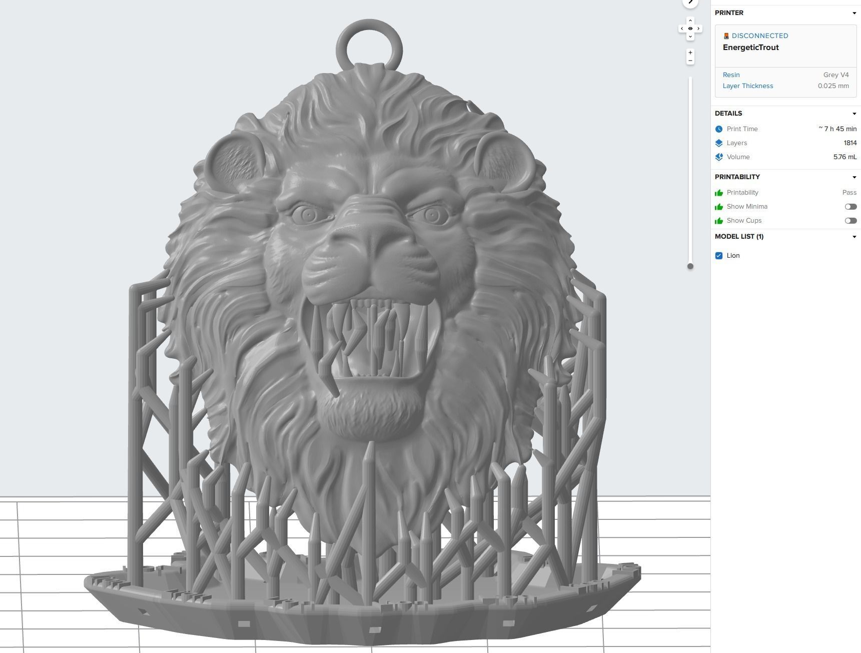 Lion necklace ready to 3D print model 3D print model_8