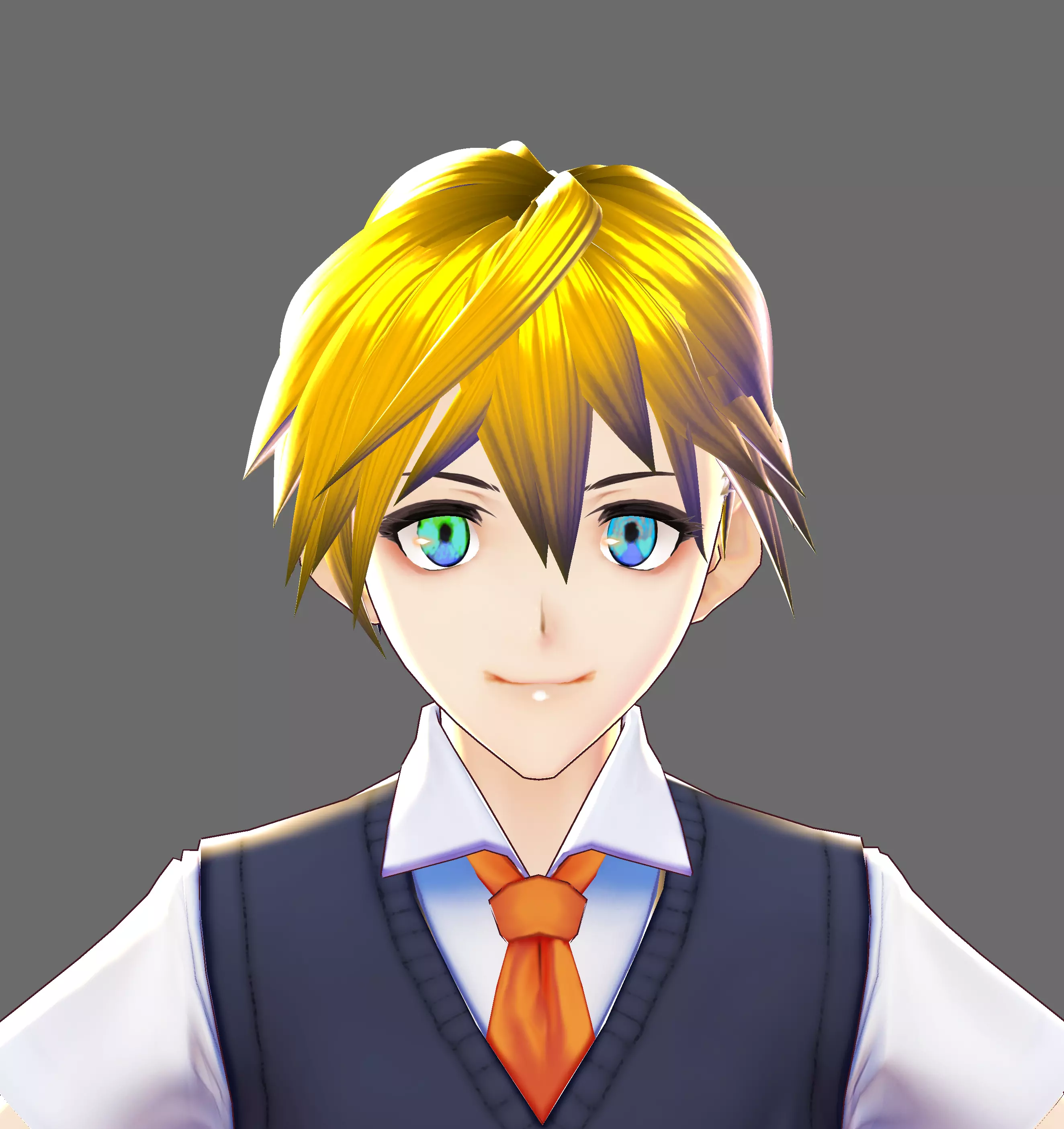 Gabriel anime character doing kick Low-poly 3D model_0