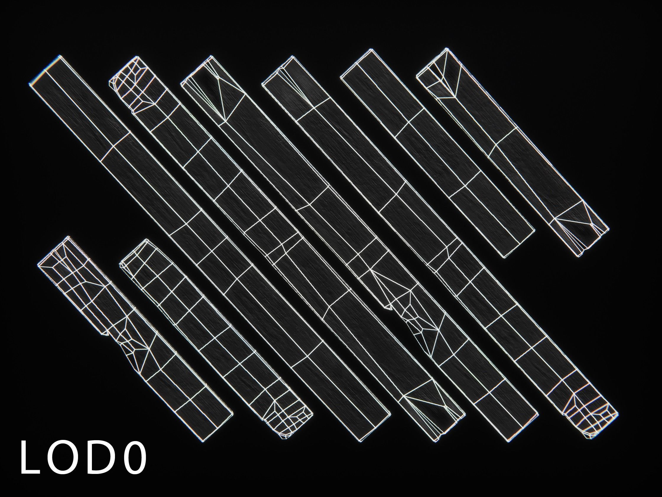 Wooden Planks Low-poly 3D model_2