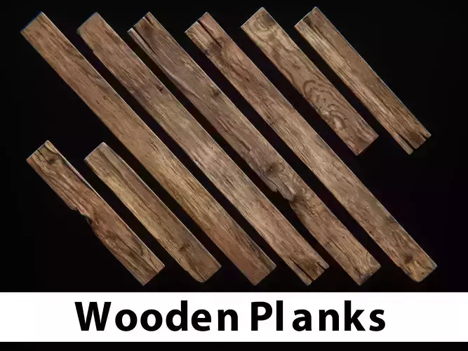 Wooden Planks Low-poly 3D model