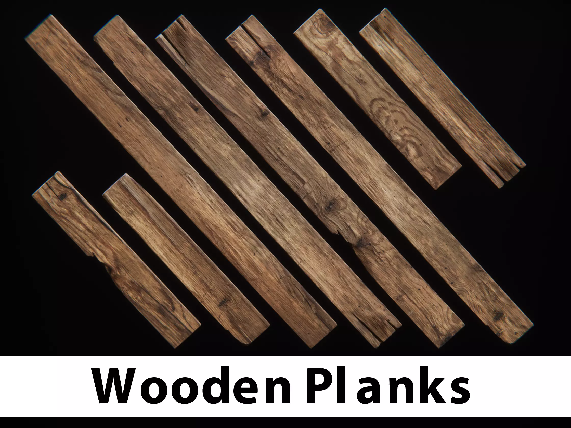 Wooden Planks Low-poly 3D model_0