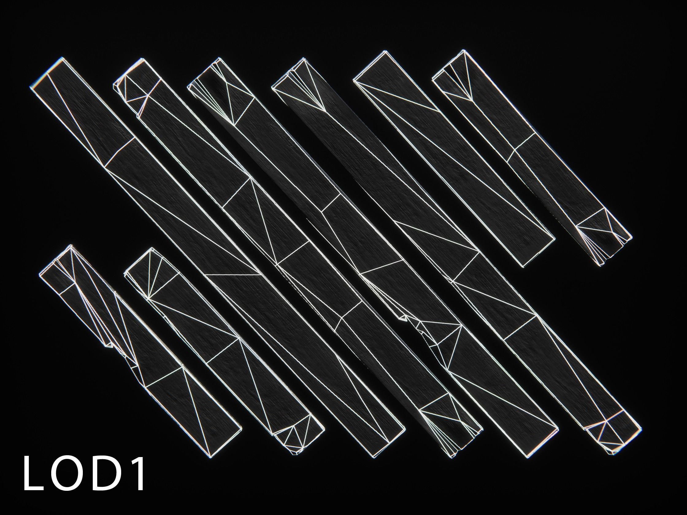 Wooden Planks Low-poly 3D model_3