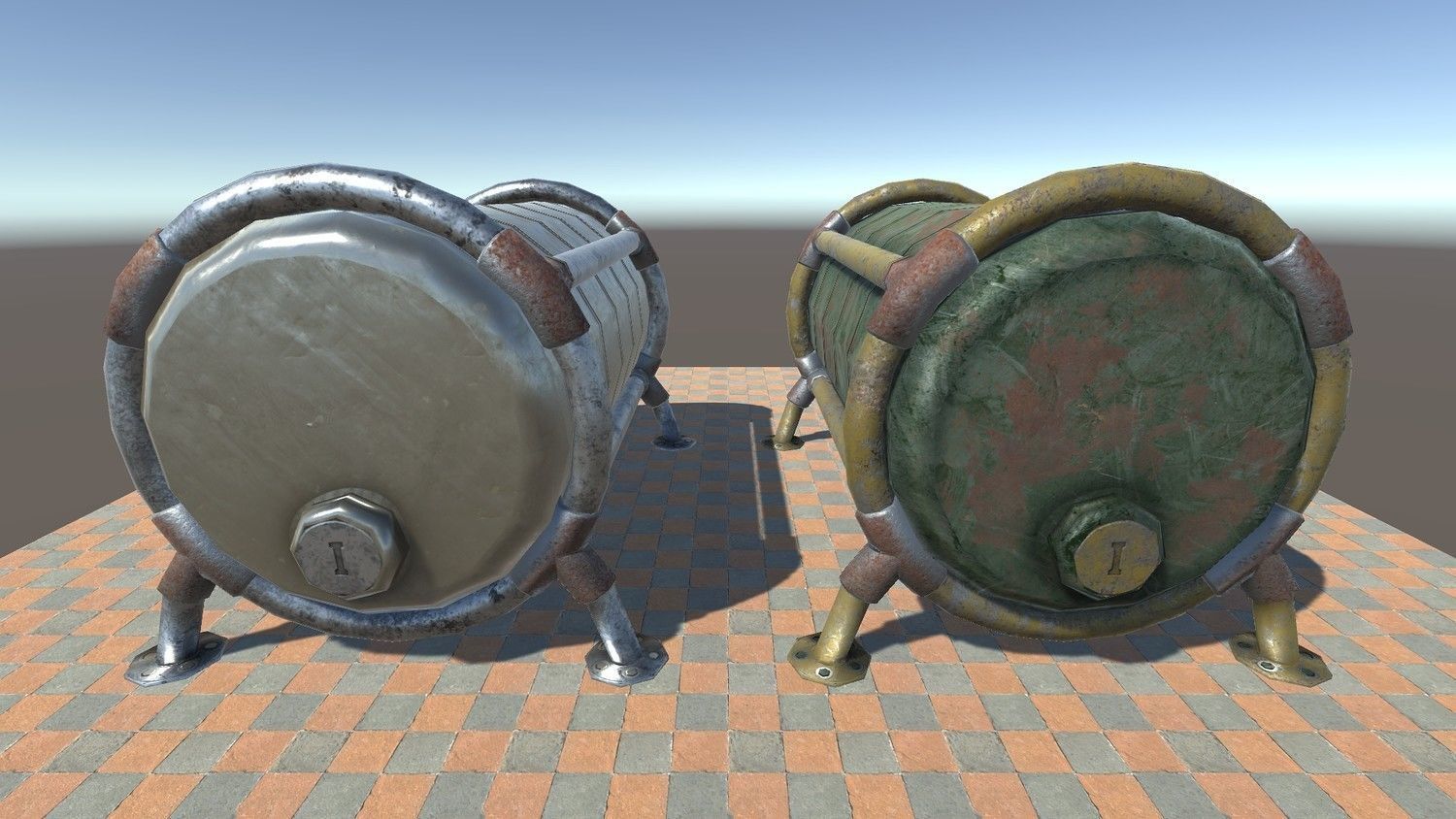 Industrial Cisterns Low-poly 3D model_4