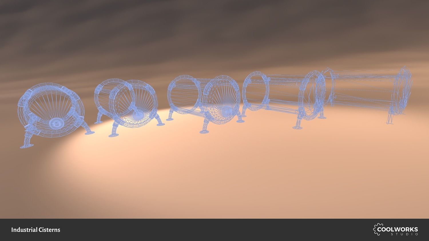 Industrial Cisterns Low-poly 3D model_3