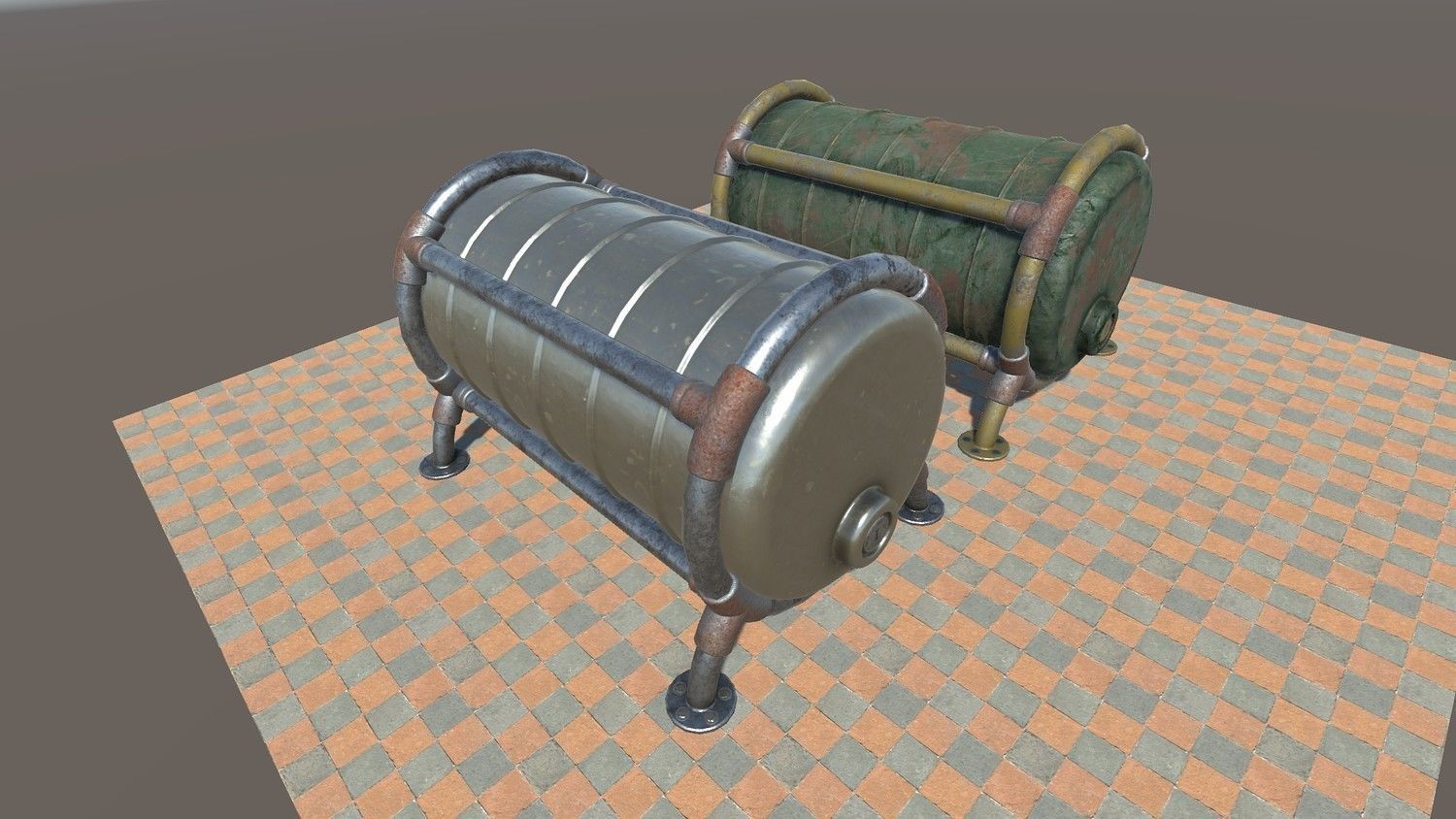 Industrial Cisterns Low-poly 3D model_6