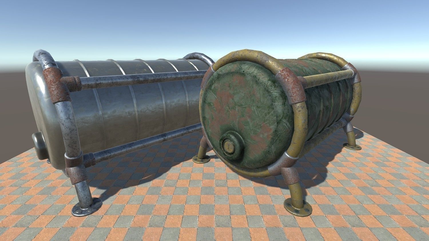 Industrial Cisterns Low-poly 3D model_5
