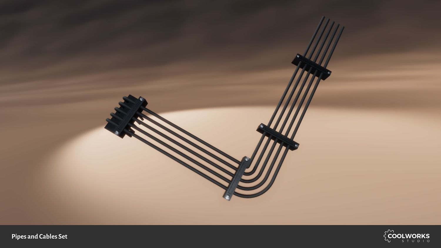 Pipes and Cables Low-poly 3D model_4