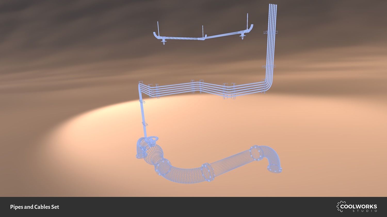 Pipes and Cables Low-poly 3D model_5