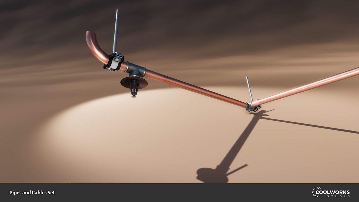 Pipes and Cables Low-poly 3D model_3