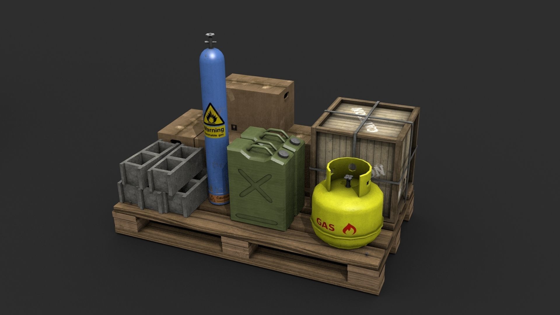 FPS Map Props - Game Assets Low-poly 3D model_5
