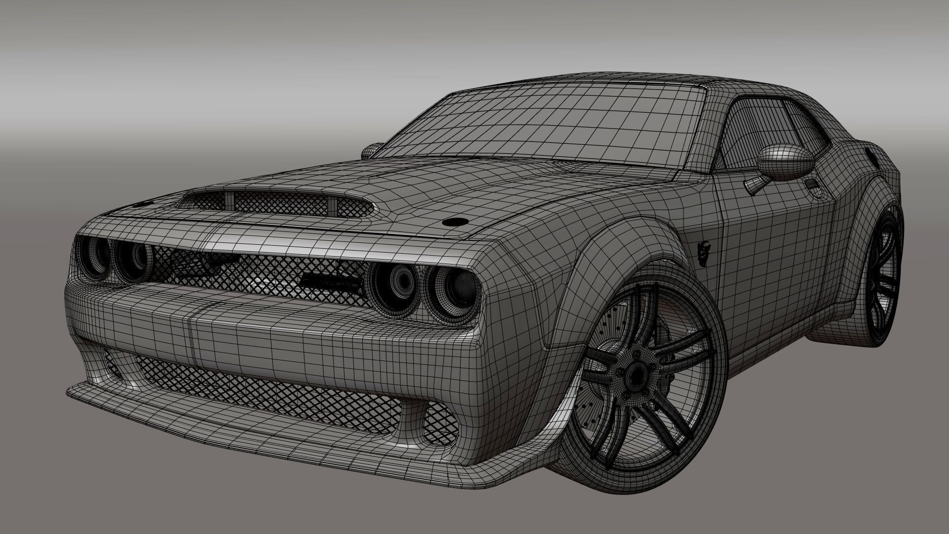 dodge challenger  3D model_4