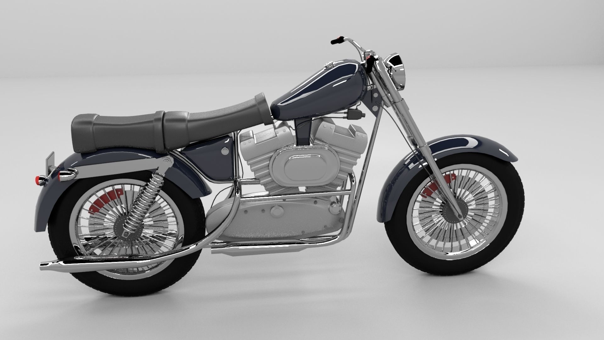  Motorcycle 3 dmodel Low-poly 3D model_1